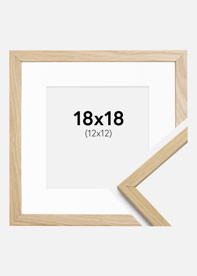 Ram med passepartou Frame Edsbyn Oak 18x18 cm - Picture Mount White 13x13 cm