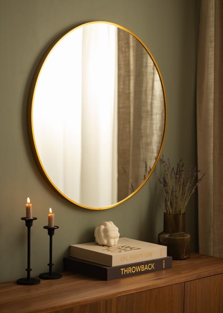 House Nordic Mirror Madrid Brass 80 cm Ø