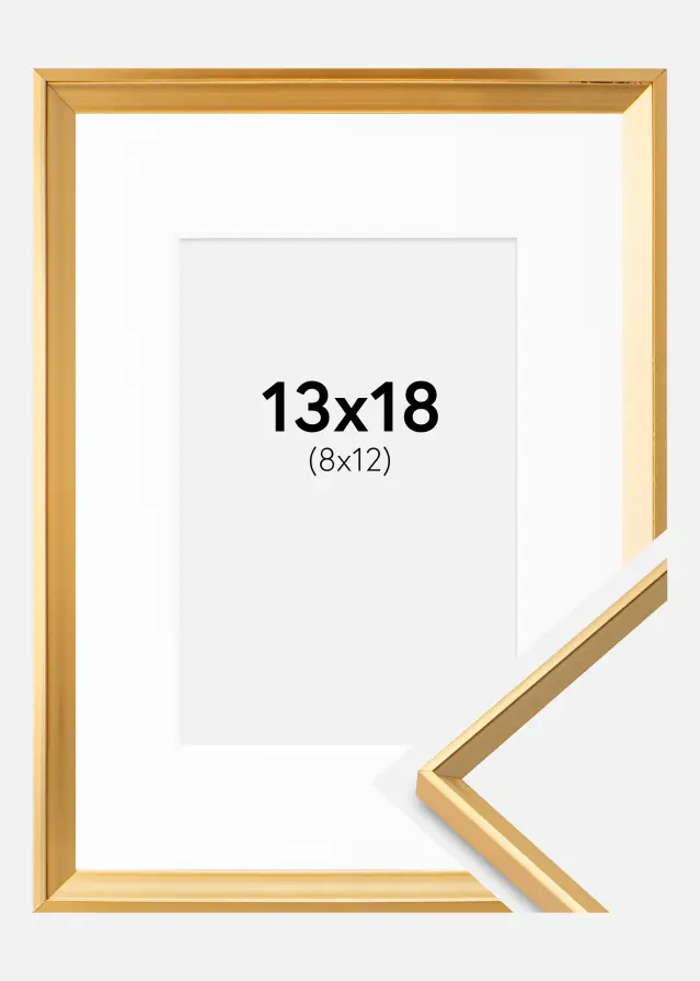 Ram med passepartou Frame Desire Gold 13x18 cm - Picture Mount White 9x13 cm