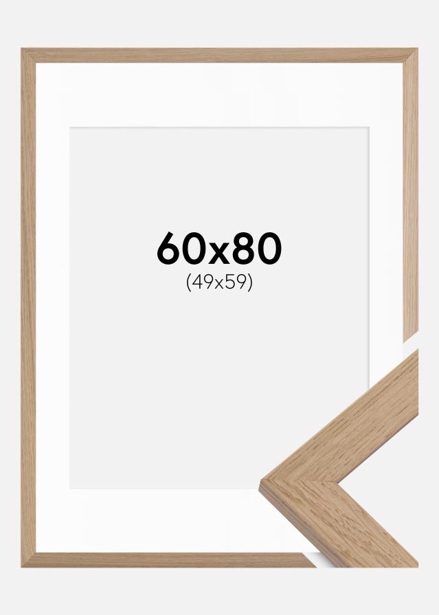 Ram med passepartou Frame Trendline Oak 60x80 cm - Picture Mount White 50x60 cm