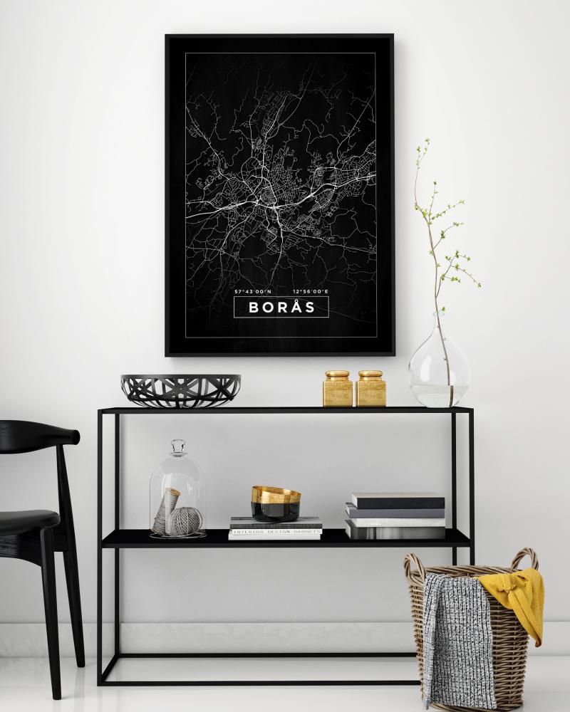 Bildverkstad Map - Borås - Black Poster