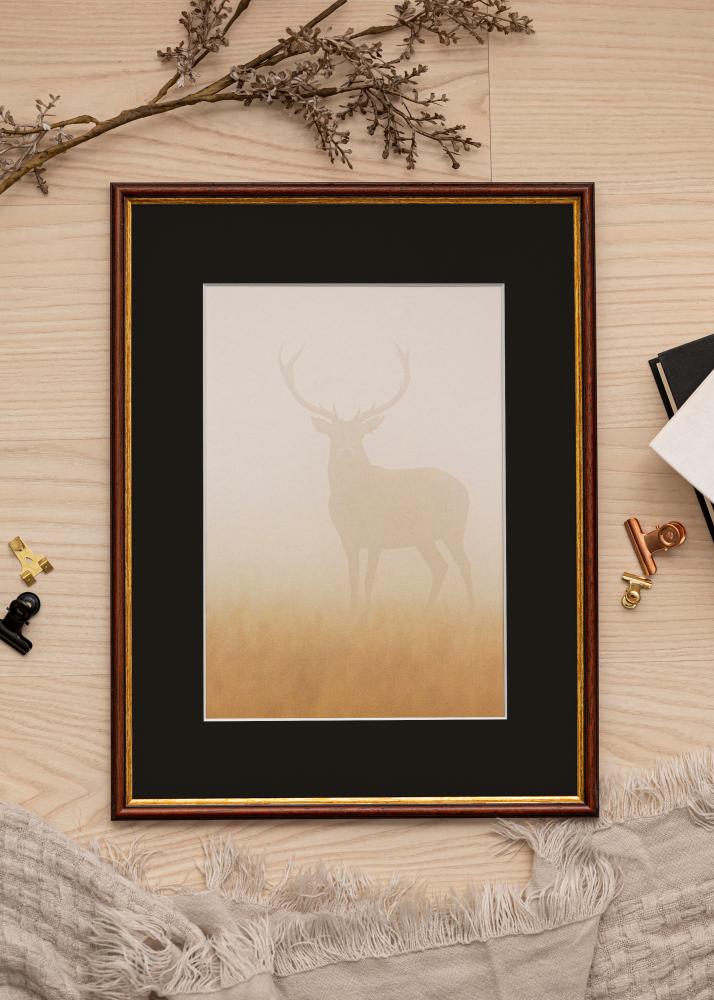 Ram med passepartou Frame Horndal Brown 15x20 cm - Picture Mount Black 4x5 inches