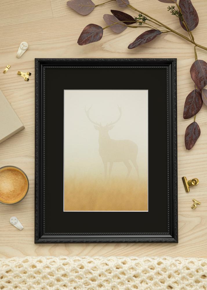 Ram med passepartou Frame Abisko Black 40x40 cm - Picture Mount Black 32x32 cm