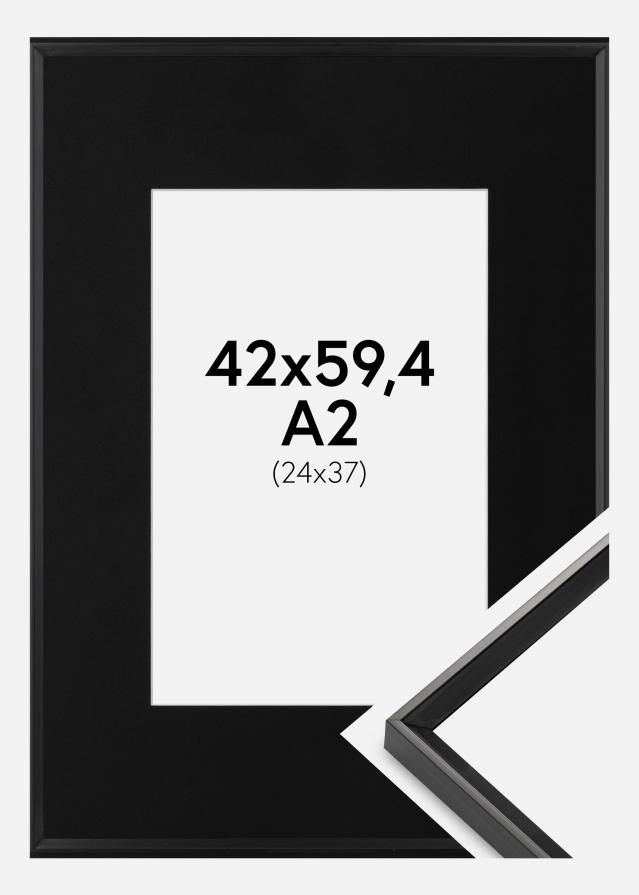 Ram med passepartou Frame Desire Black 42x59.4 cm (A2) - Picture Mount Black 25x38 cm