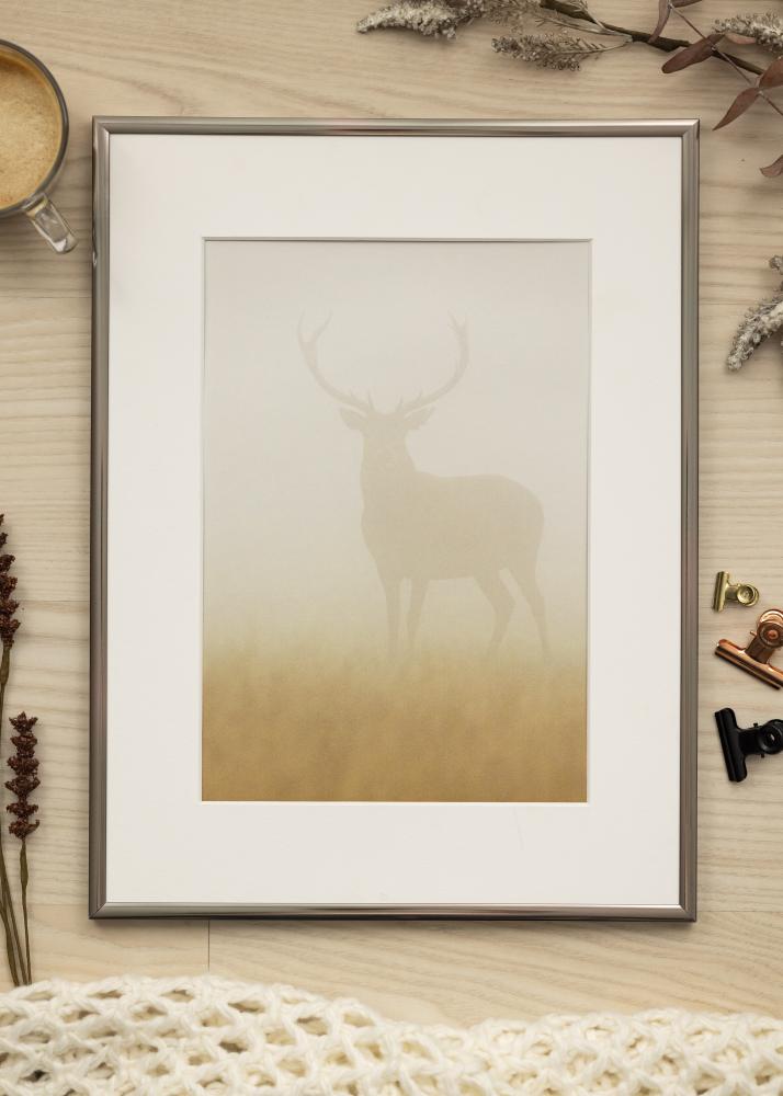 Ram med passepartou Frame New Lifestyle Steel 60x90 cm - Picture Mount White 50x75 cm