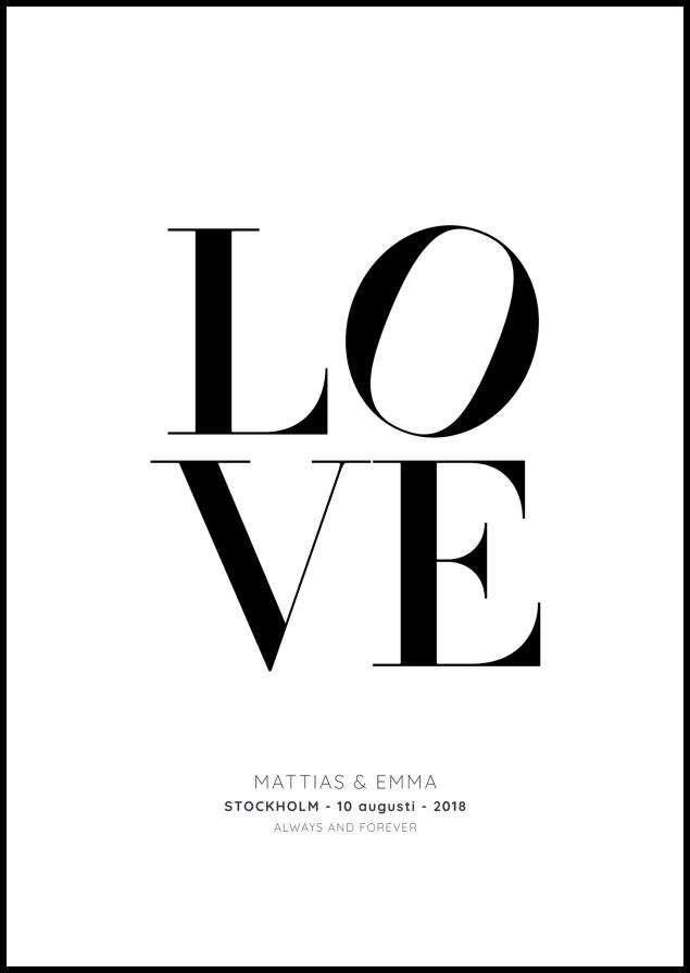 Personlig poster Love 2 - White