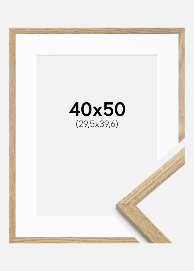 Ram med passepartou Frame Trendy Oak 40x50 cm - Picture Mount White 12x16 inches