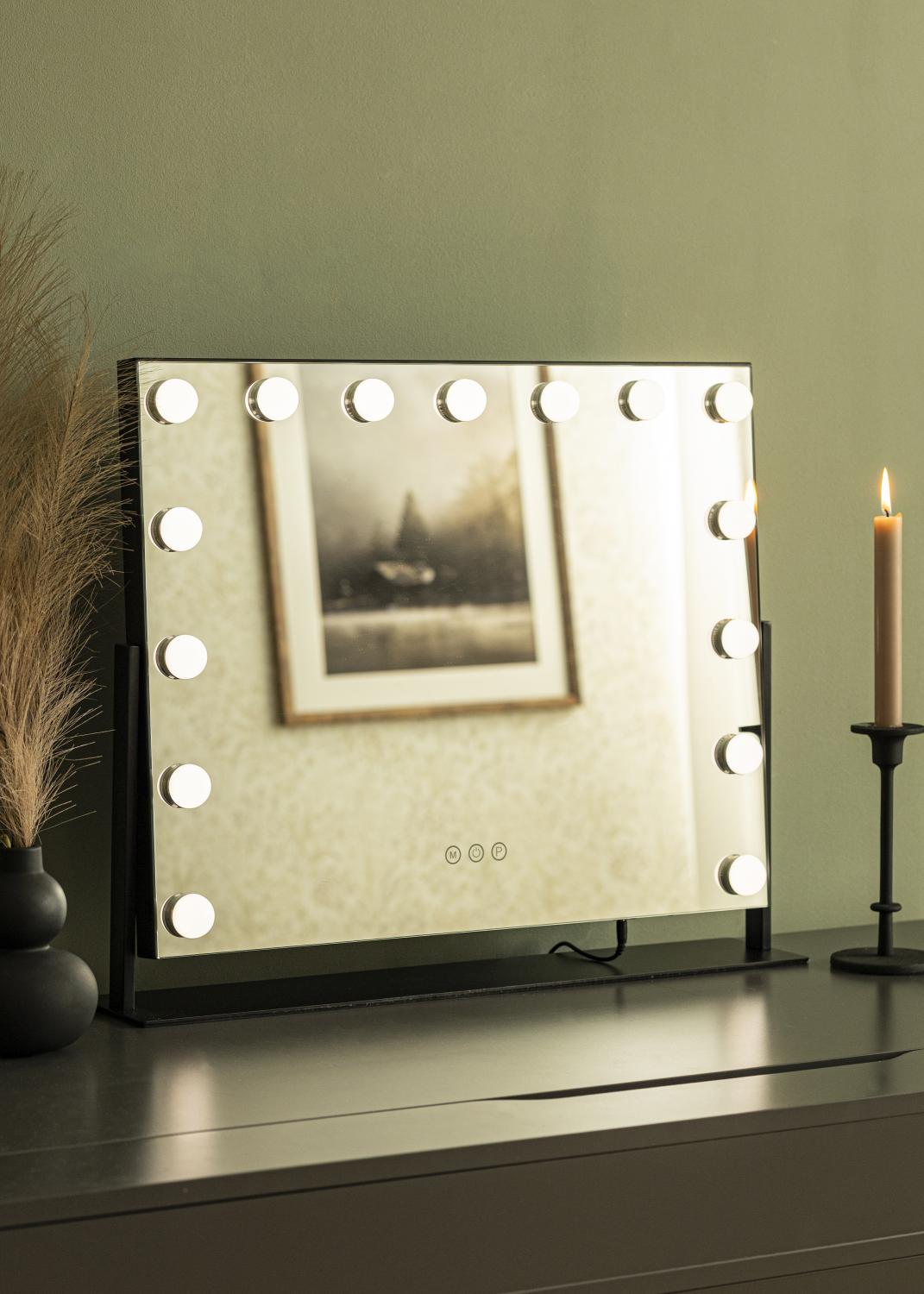 Product Image for KAILA Make-up Mirror Soft Corner LED Black 60x52 cm