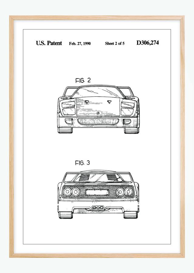 Bildverkstad Patent drawing - Ferrari F40 III Poster