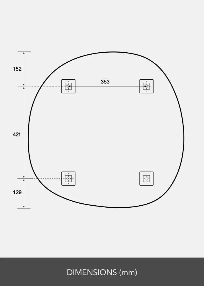 BGA Mirror Roundy II 70x70 cm