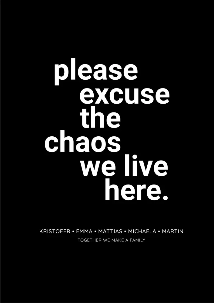 Personlig poster Chaos - Black