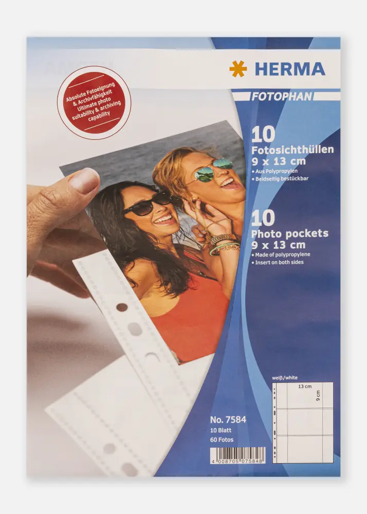  Herma photo sleeves 9x13 cm horizontal - 10-pack white