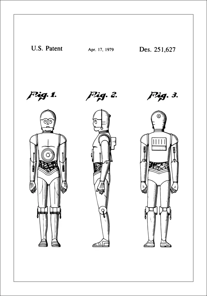 Bildverkstad Patent drawing - Star Wars - C-3PO Poster