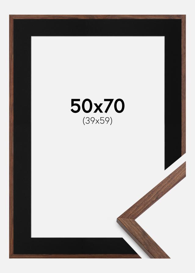 Ram med passepartou Frame Galant Walnut 50x70 cm - Picture Mount Black 40x60 cm