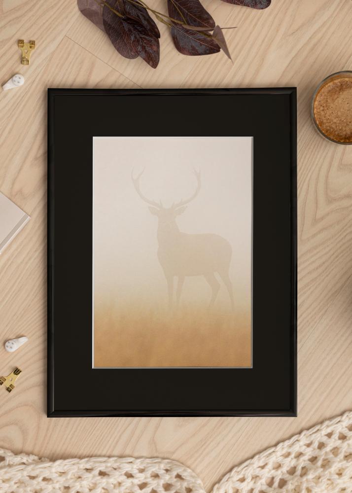 Ram med passepartou Frame New Lifestyle Black 40x50 cm - Picture Mount Black 29.7x42 cm