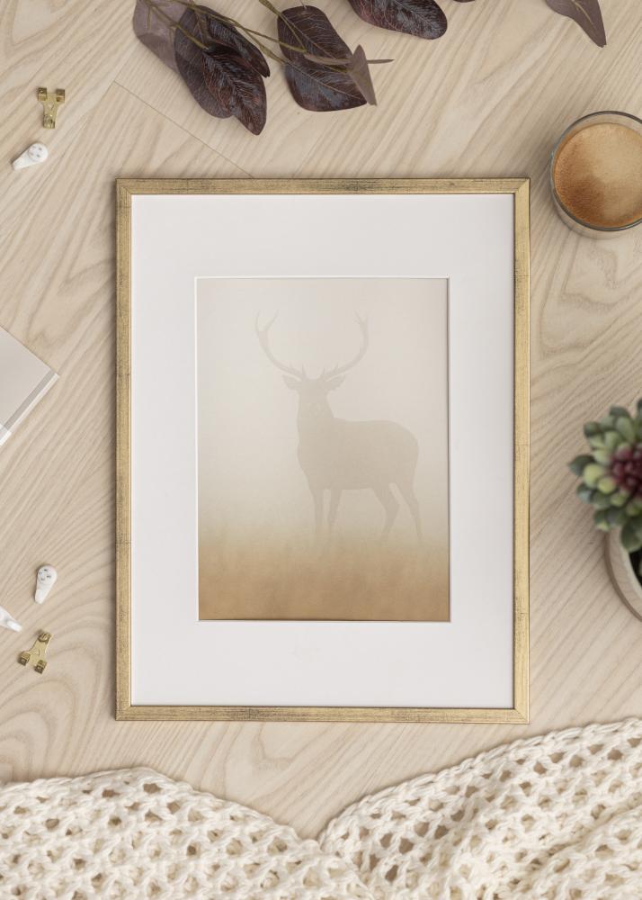 Ram med passepartou Frame Galant Gold 30x40 cm - Picture Mount White 20x28 cm