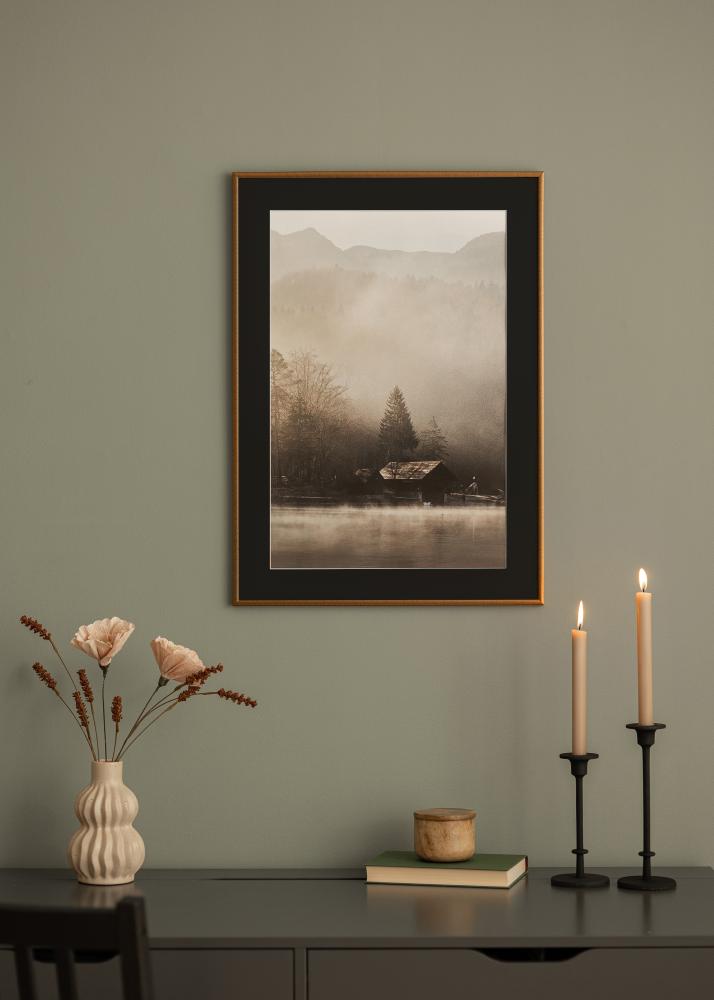 Ram med passepartou Frame New Lifestyle Bronze 60x80 cm - Picture Mount Black 50x60 cm