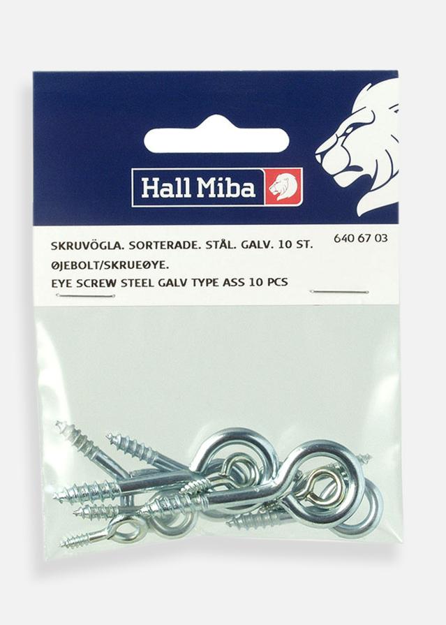 Hallmiba Screw Eyes galvanised steel 10-pack