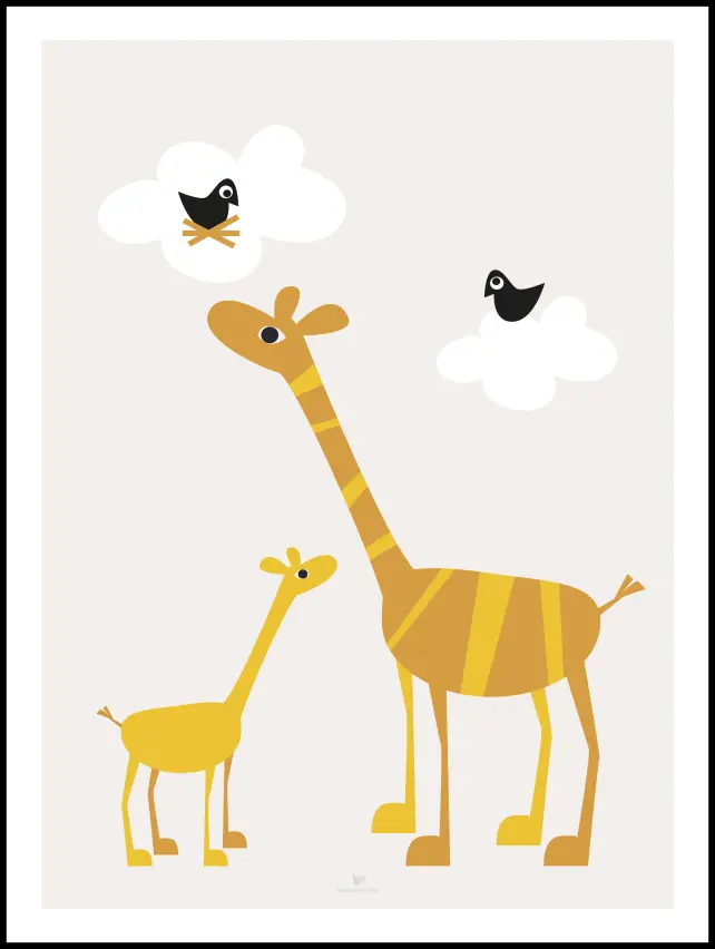 Bildverkstad Giraffe - Beige Poster