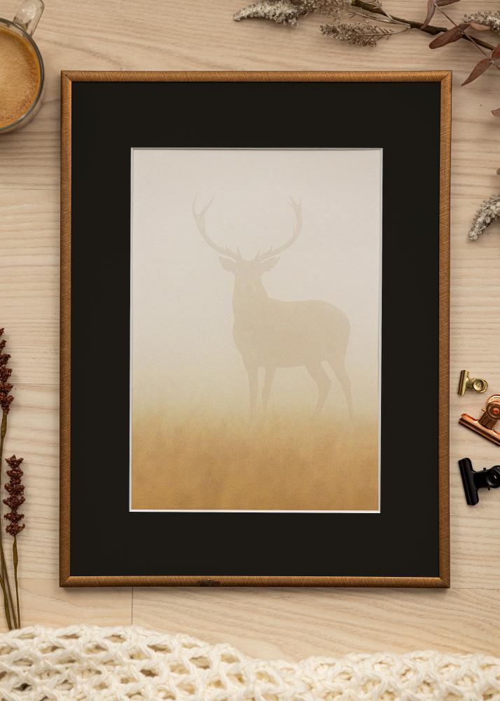 Ram med passepartou Frame New Lifestyle Bronze 60x80 cm - Picture Mount Black 50x60 cm