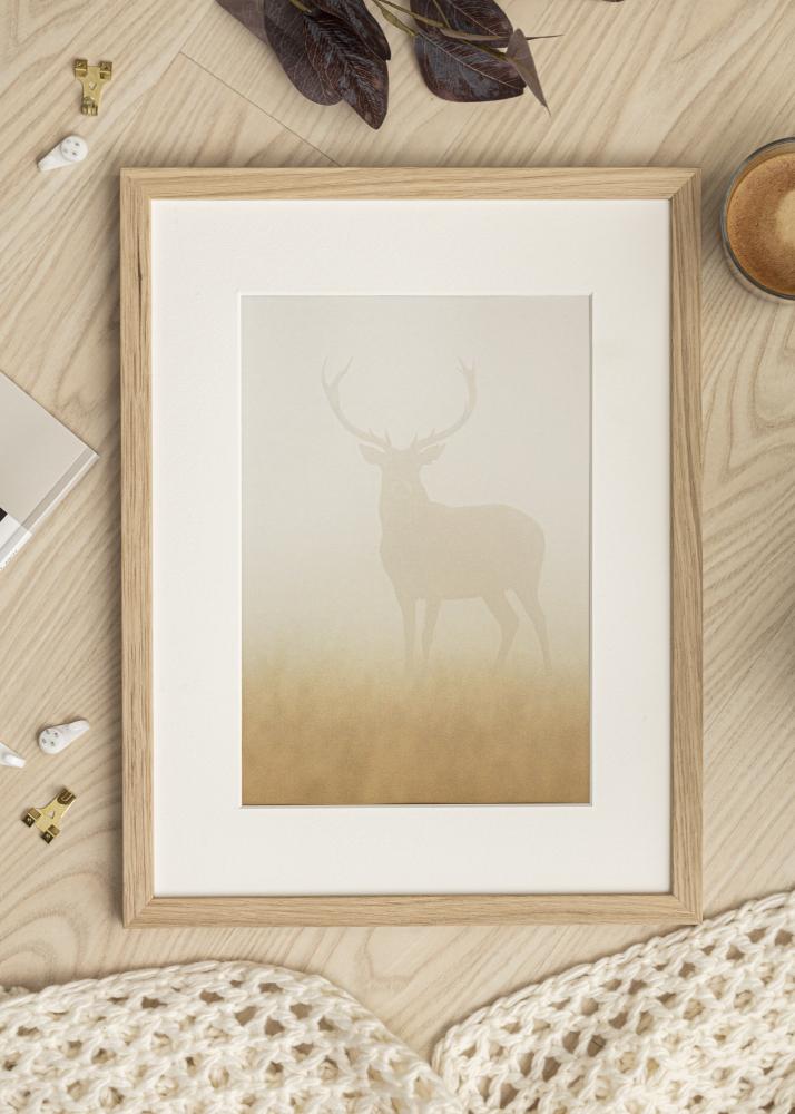 Ram med passepartou Frame Grimsåker Oak 40x50 cm - Picture Mount White 29,7x42 cm (A3)