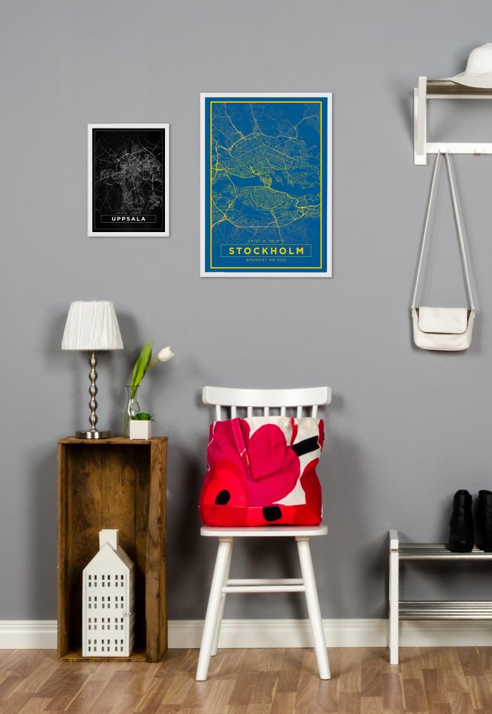 Bildverkstad Map - Uppsala - Black Poster