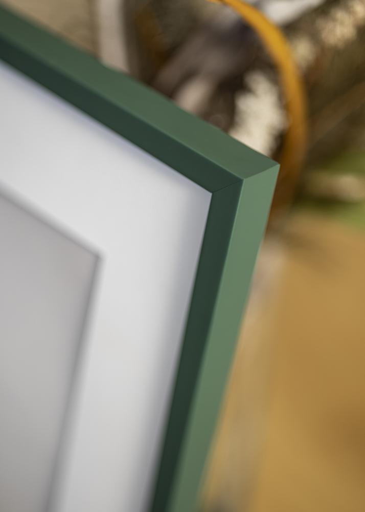 Ram med passepartou Frame E-Line Green 30x40 cm - Picture Mount White 21x29,7 cm (A4)