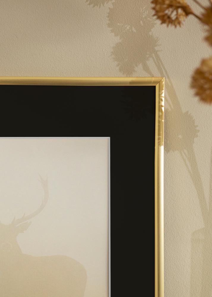 Ram med passepartou Frame New Lifestyle Gold 30x40 cm - Picture Mount Black 21x29.7 cm