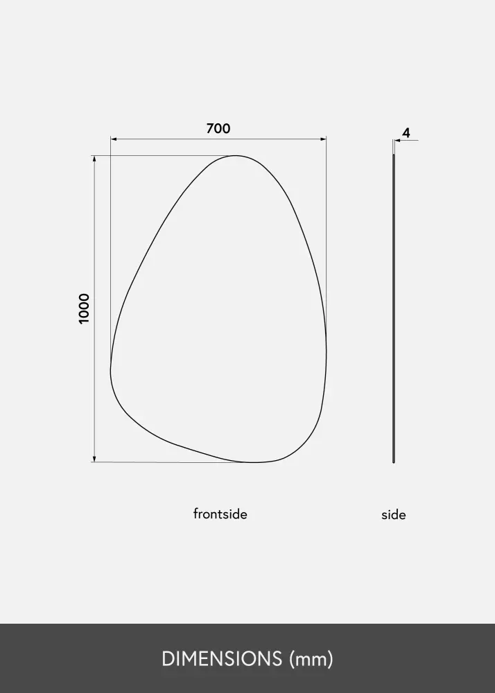 KAILA KAILA Mirror Shape I Rose Gold 70x100 cm
