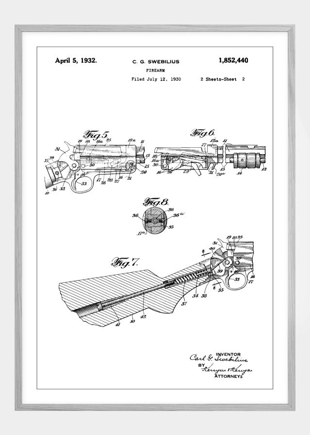 Bildverkstad Patent drawing - Rifle II Poster