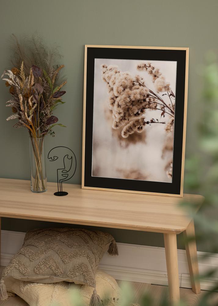 Ram med passepartou Frame Galant Pine 50x70 cm - Picture Mount Black 40x60 cm