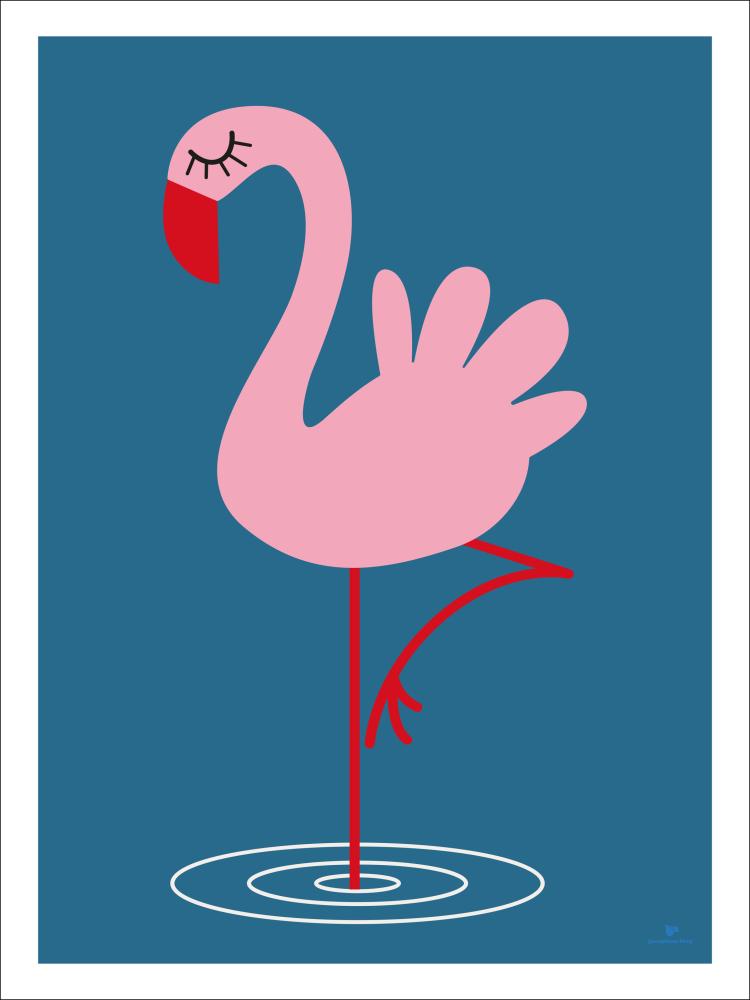 Bildverkstad Flamingo - Blue Poster