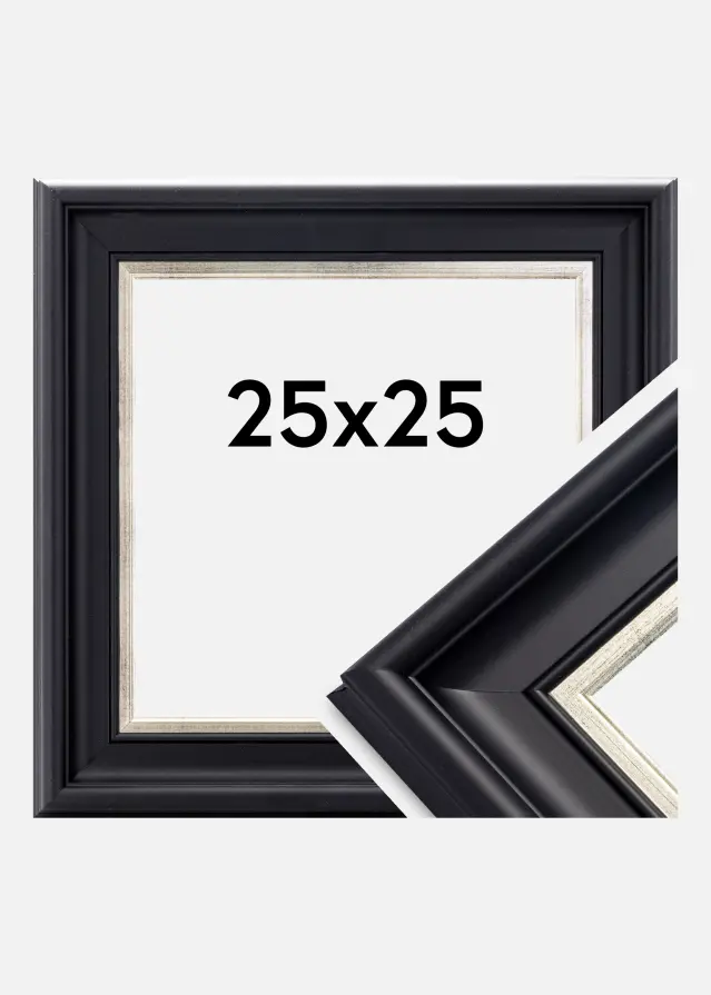 Galleri 1 Frame Dalarna Acrylic glass Black-Silver 25x25 cm