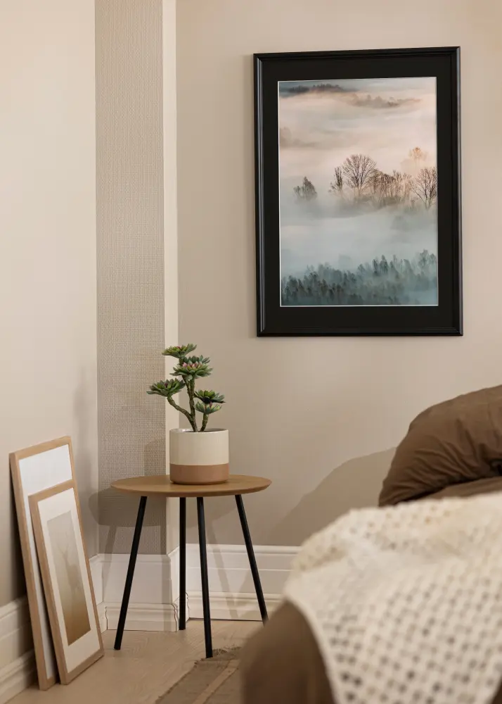Ram med passepartou Frame Siljan Black 70x90 cm - Picture Mount Black 60x80 cm