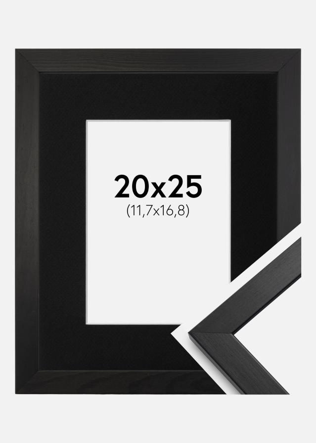 Ram med passepartou Frame Stilren Black 20x25 cm - Picture Mount Black 5x7 inches