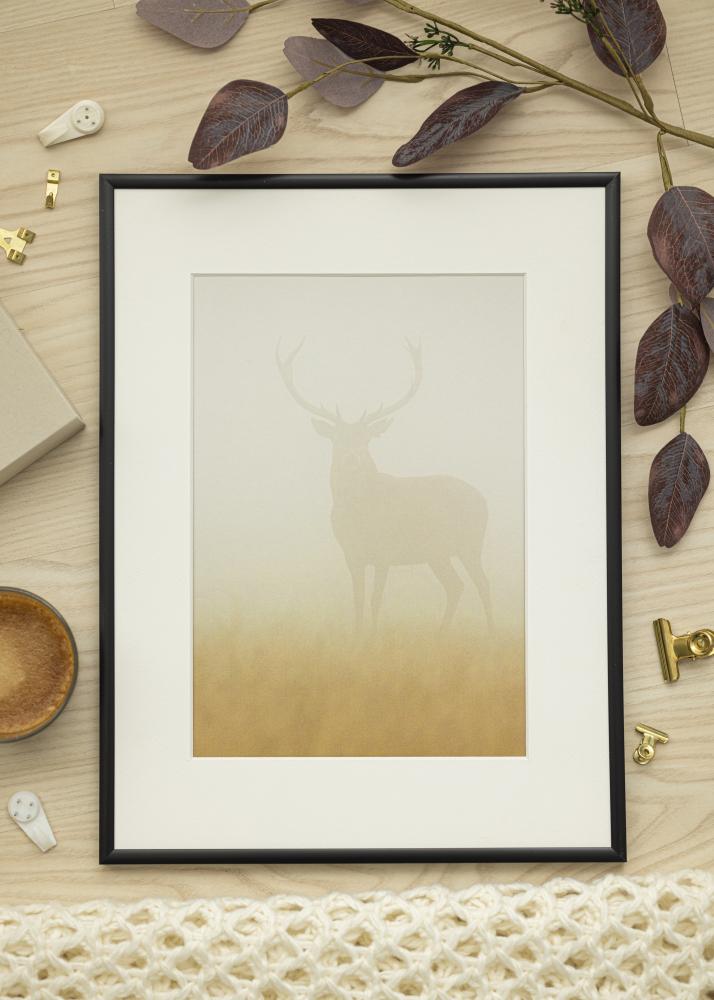 Ram med passepartou Frame New Lifestyle Matt Black 50x50 cm - Picture Mount White 40x40 cm