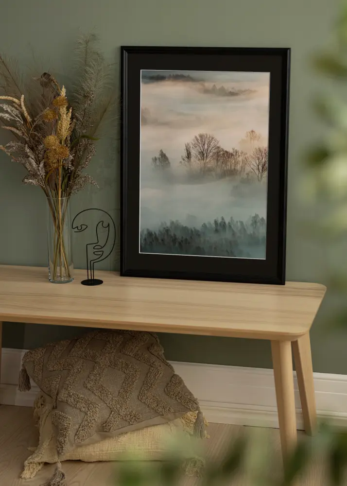 Ram med passepartou Frame Siljan Black 70x90 cm - Picture Mount Black 60x80 cm