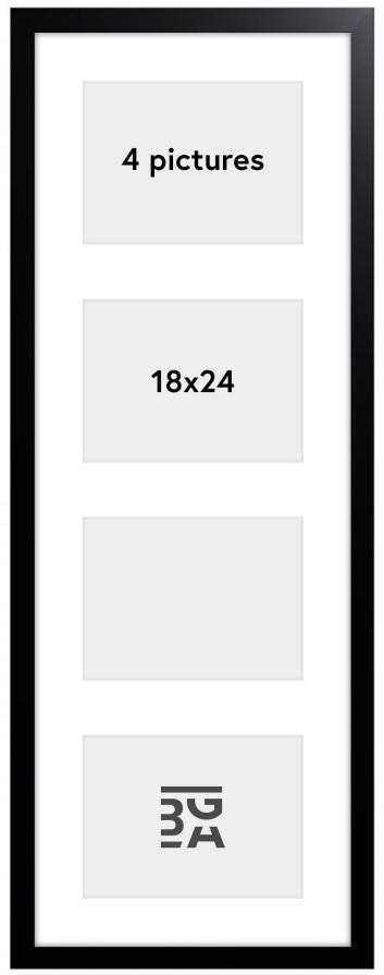 Galleri 1 Black Wood Collage frame - 4 Pictures (18x24 cm)