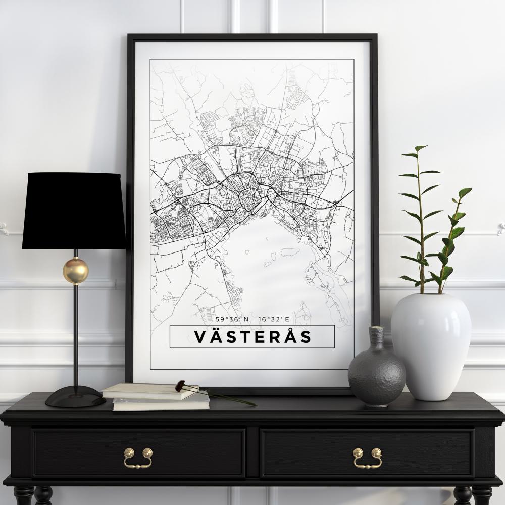 Bildverkstad Map - Västerås - White Poster