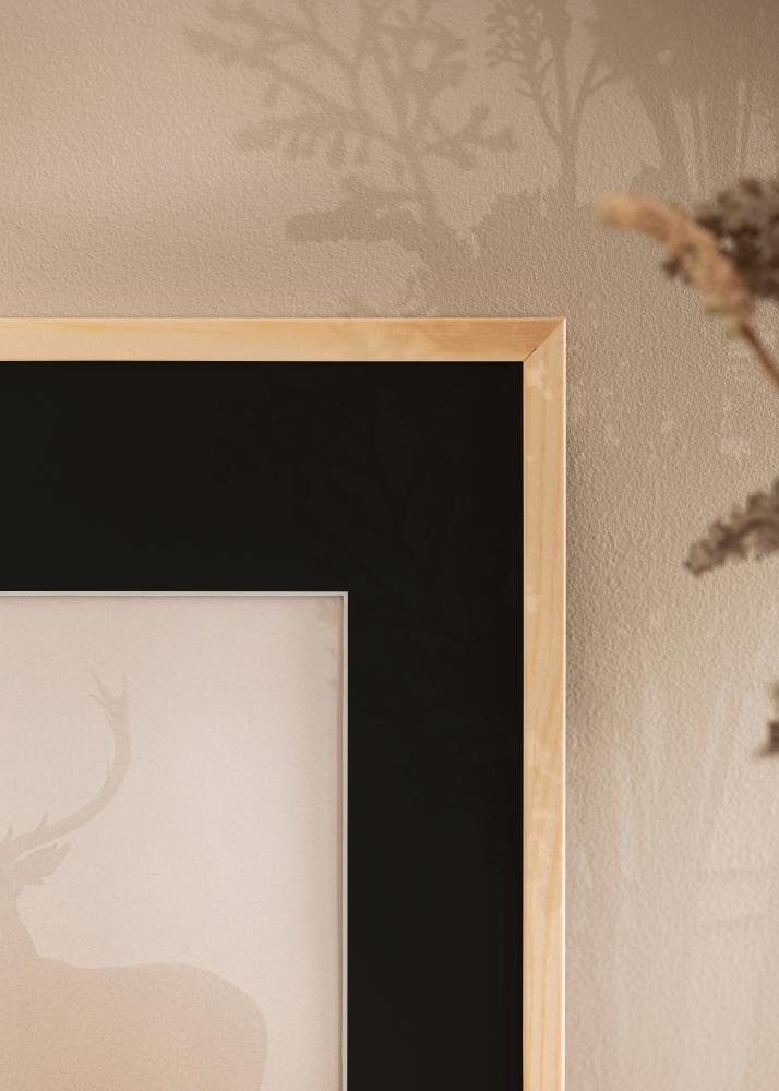 Ram med passepartou Frame Galant Pine 50x70 cm - Picture Mount Black 40x60 cm