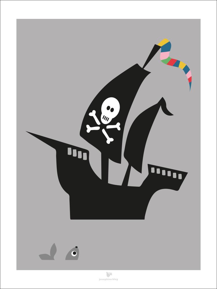 Bildverkstad Ship - grey Poster