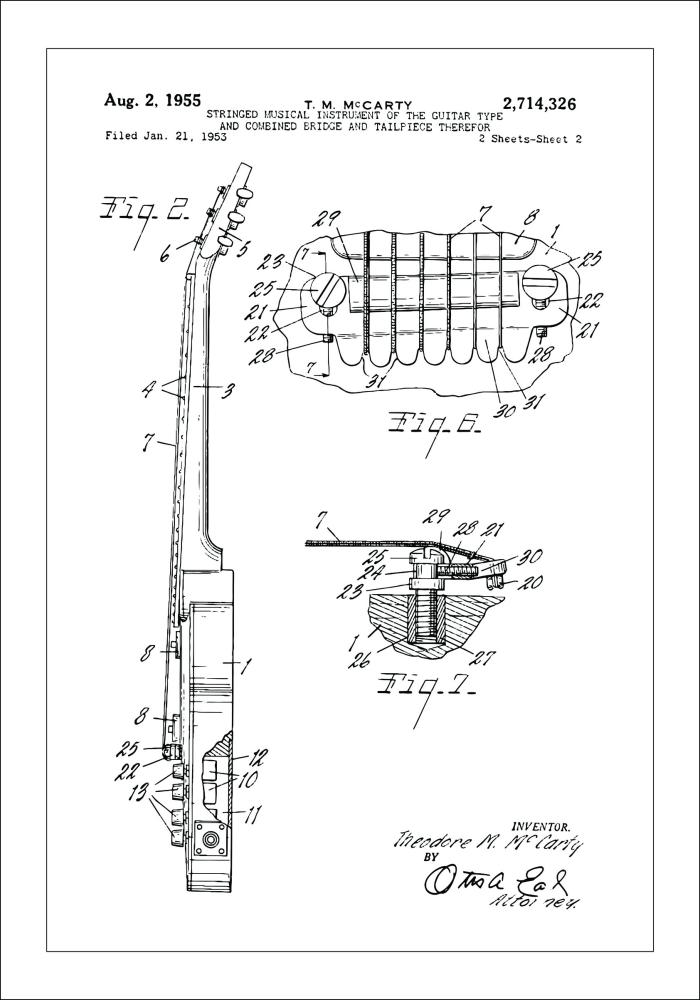 Bildverkstad Patent drawing - Electric guitar II Poster