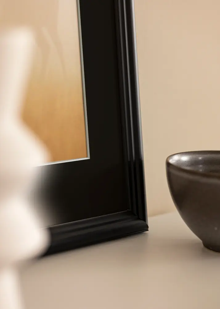 Ram med passepartou Frame Siljan Black 70x90 cm - Picture Mount Black 60x80 cm