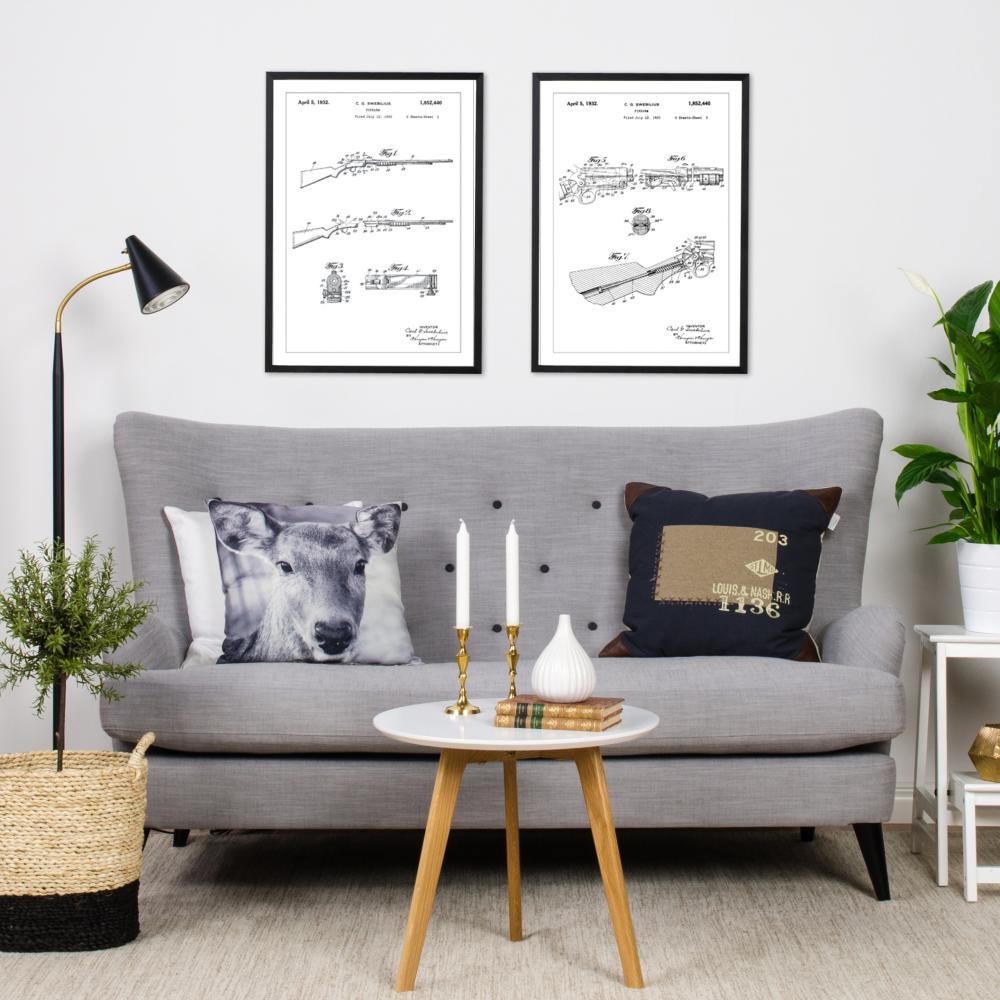 Bildverkstad Patent drawing - Rifle I Poster