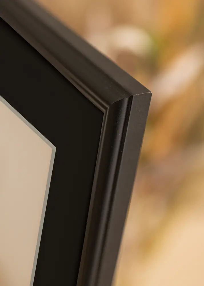 Ram med passepartou Frame Siljan Black 70x90 cm - Picture Mount Black 60x80 cm