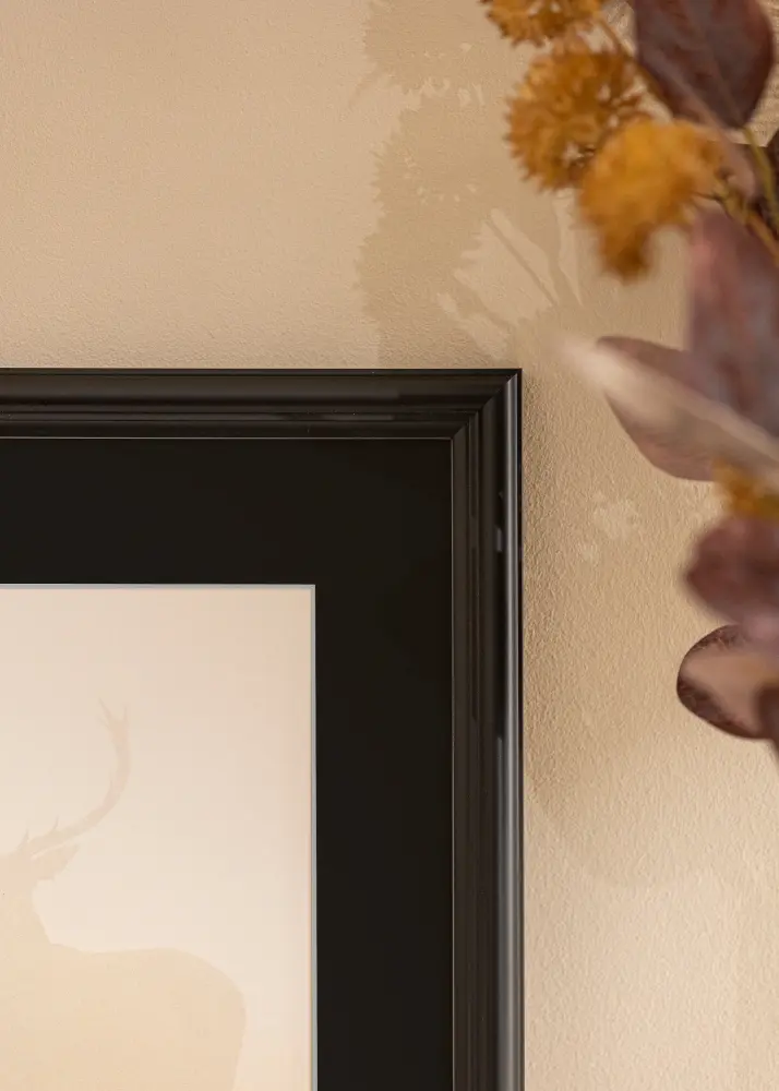 Ram med passepartou Frame Siljan Black 70x90 cm - Picture Mount Black 60x80 cm