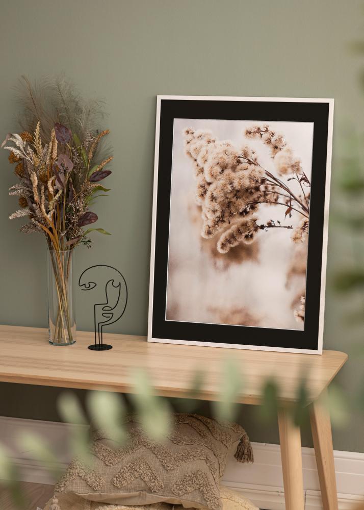 Ram med passepartou Frame Galant White 35x50 cm - Picture Mount Black 10x15 inches