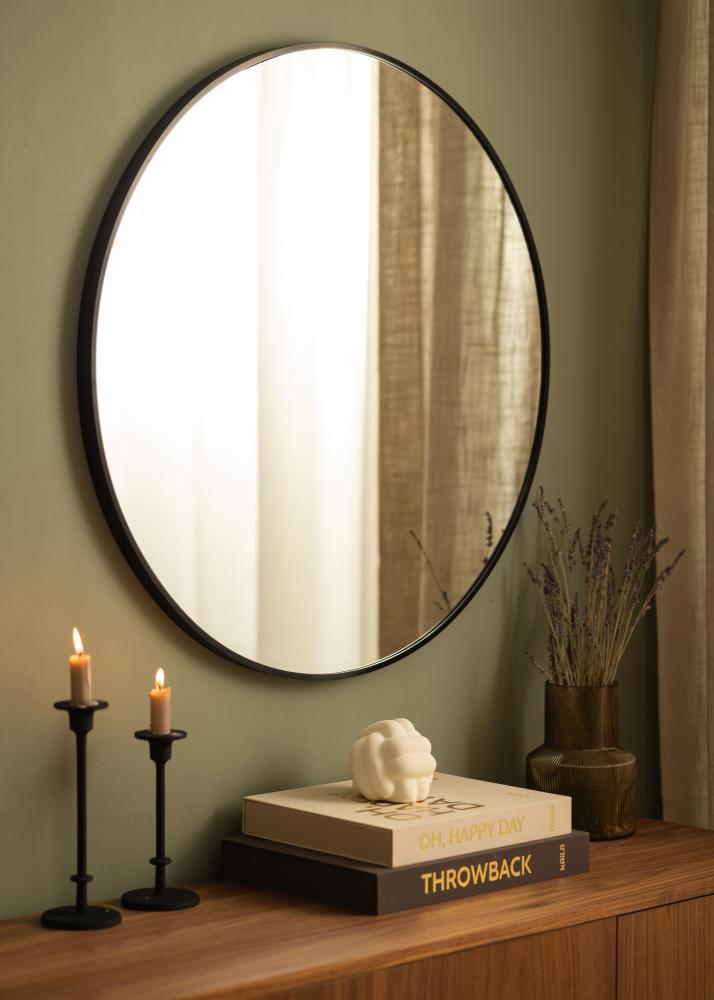 House Nordic Mirror Madrid Black 80 cm Ø