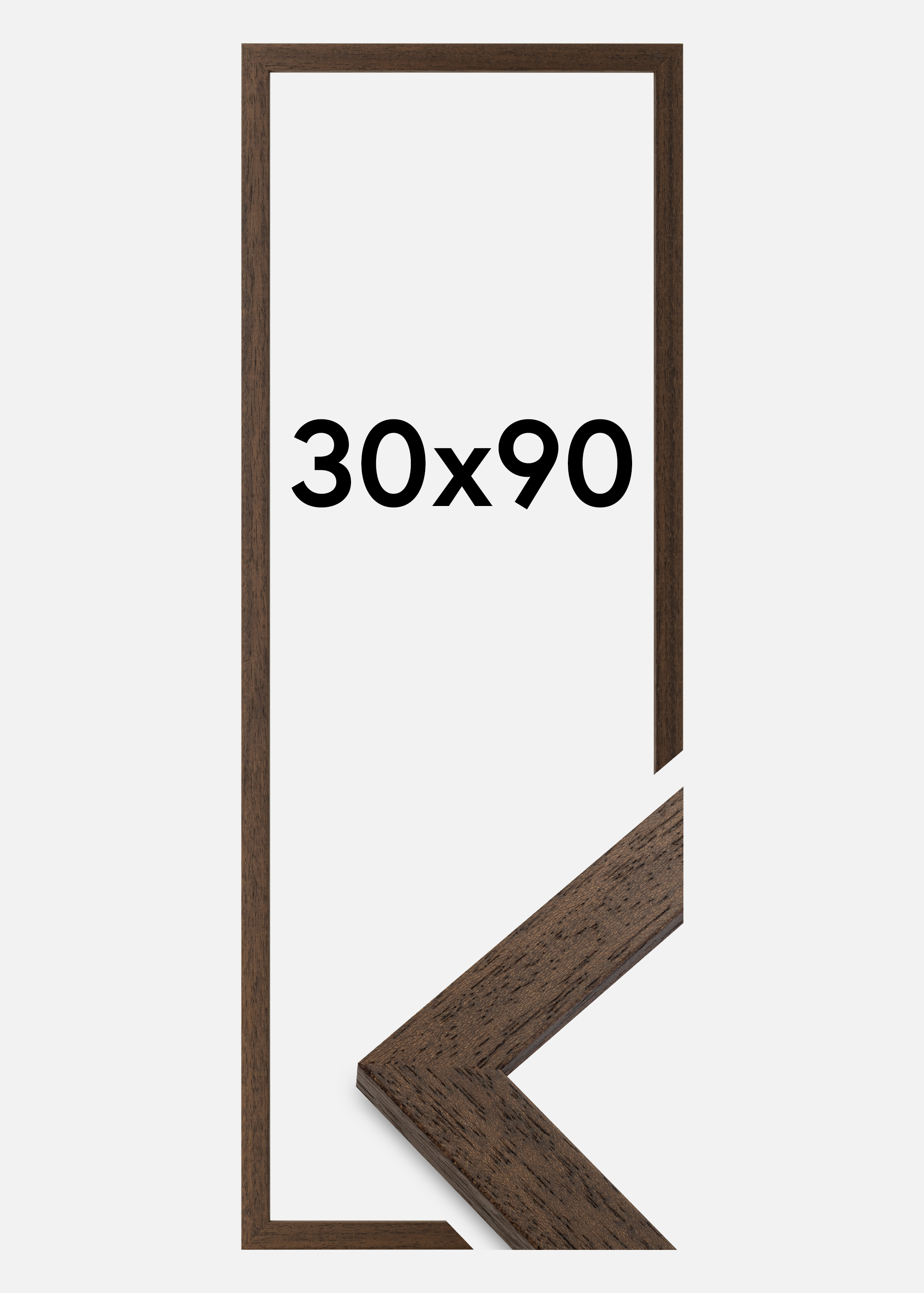 Frame Brown Wood Acrylic glass 30x90 cm