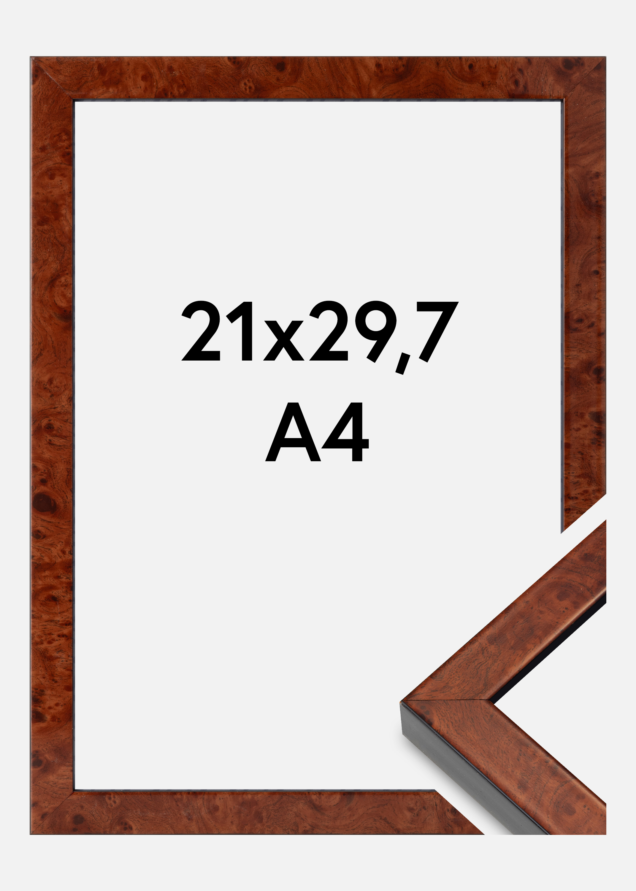Frame Hermes Acrylic Glass Burr Walnut 21x29.7 cm (A4)